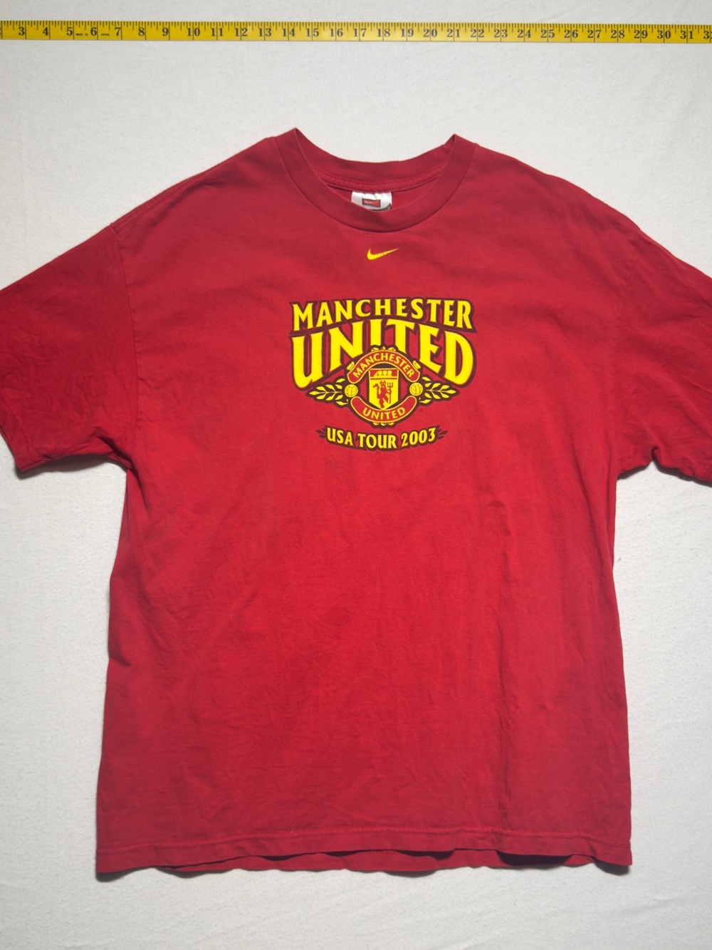 Vintage 2003 Nike Manchester United Red Graphic Tee